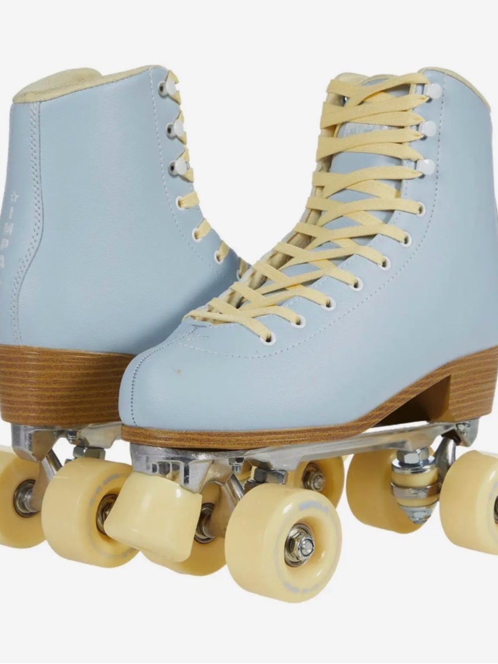 Women's IMPALA Light Blue Lace-Up Roller Skates with Cream Accents and Pads